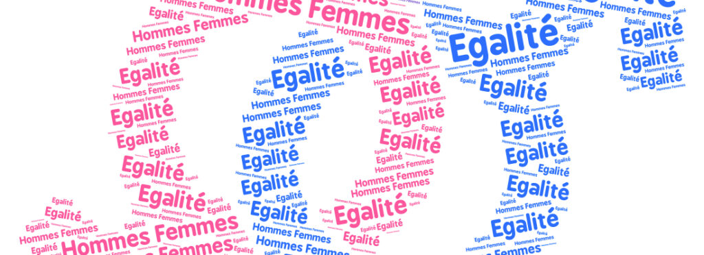 illustration des symboles homme et femmes formes mot egalite