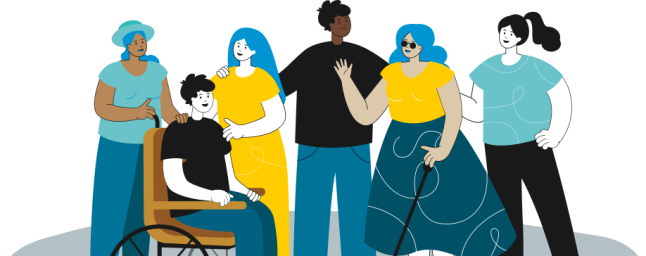 six personnages souriants representant la difference